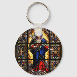 Mooi Religieus heilig hart van Maagd Mary Sleutelhanger