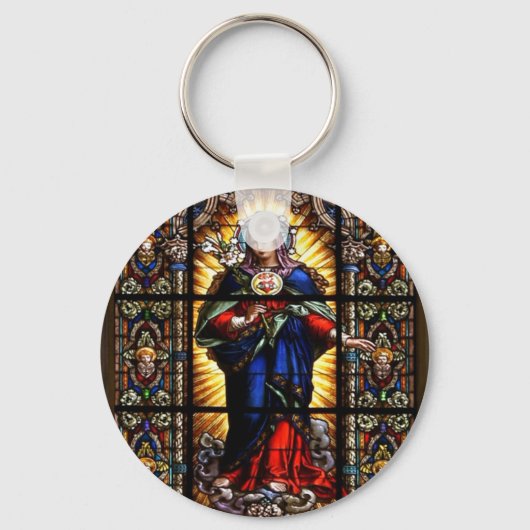 Mooi Religieus heilig hart van Maagd Mary Sleutelhanger (Voorkant)