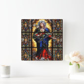 Mooi Religieus heilig hart van Maagd Mary Vierkante Klok (Huis)