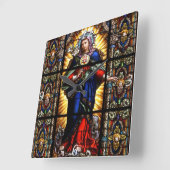 Mooi Religieus heilig hart van Maagd Mary Vierkante Klok (Hoek)