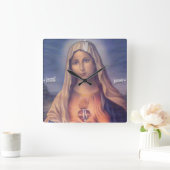 Mooi Religieus heilig hart van Maagd Mary Vierkante Klok (Huis)