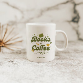 Mooi Retro Bloem Boeken & Koffie Boekenliefhebber  Koffiemok