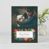 Mooi Retro Citrus & Bloem | Foto Kerstkaart (Staand voorkant)