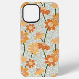 Mooi retro gedempte 1970 bloemen iPhone 12 pro max hoesje