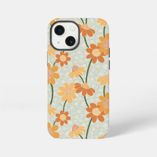 Mooi retro gedempte bloemen uit de jaren 70 iPhone 13 mini hoesje
