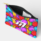 Mooi Retro Golfpatroon Pop Art Aangepaste Monogram Etui (Open)