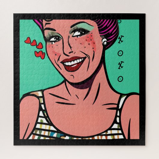 Mooi Retro Pop Art XOXO Legpuzzel (Verticaal)