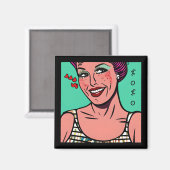 Mooi Retro Pop Art XOXO Magneet (Voorkant / Achterkant)