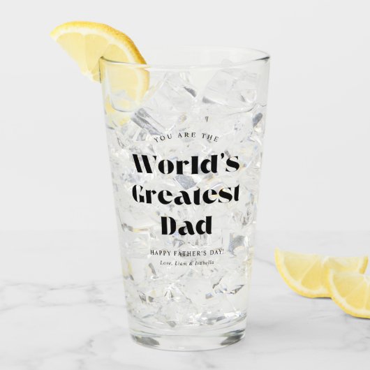 Mooi Retro Werelds Beste Papa Glas (Voorkant ijs)