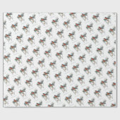 Mooi Robin, W Monogram, Winter Greeting Cadeaupapier (Vlak)