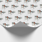 Mooi Robin, W Monogram, Winter Greeting Cadeaupapier (Hoek)