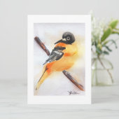 Mooi Robin Waterverf Kerst Kaart (Staand voorkant)