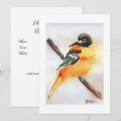 Mooi Robin Waterverf Kerst Kaart (Voorkant / Achterkant)
