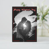 Mooi rode & zwarte Valentijnsdag fotokaart (Staand voorkant)