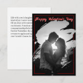 Mooi rode & zwarte Valentijnsdag fotokaart (Voorkant / Achterkant)