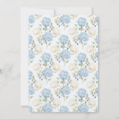 Mooi Romantisch Blauw Crème Wit Bloemig Verjaardag Kaart (Achterkant)