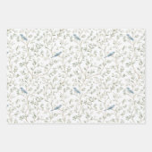 Mooi Romantisch Blauw Vogels Bloemen Bruids Shower Inpakpapier Vel (Voorkant 3)