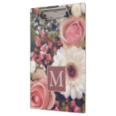 Mooi romantisch bloemenboeket monogram klembord (Links)