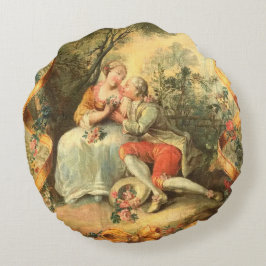 Mooi romantisch rococo paar rond kussen