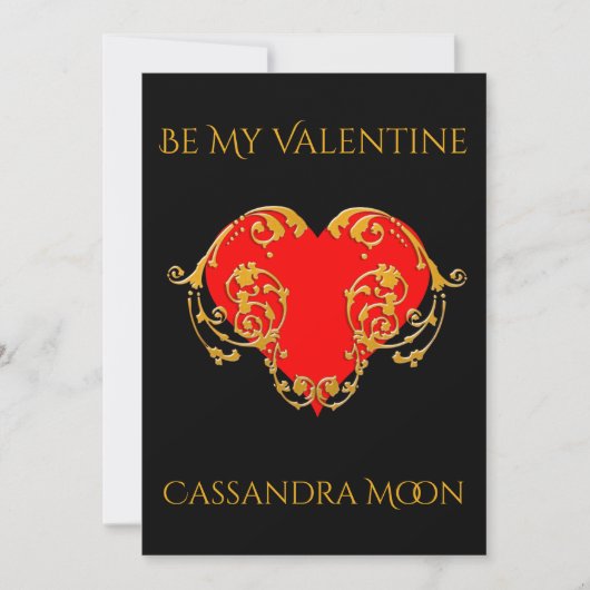 Mooi romantisch valentijnsrood gotisch hart feestdagenkaart (Voorkant)