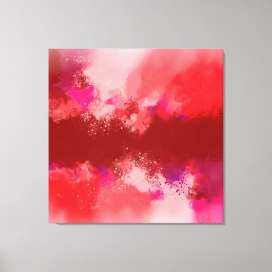 Mooi rood Abstract hedendaags modern Canvas Afdruk (Voorkant)