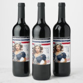 Mooi rood blauw nautische pin-up meisje custom wijn etiket (Flessen)