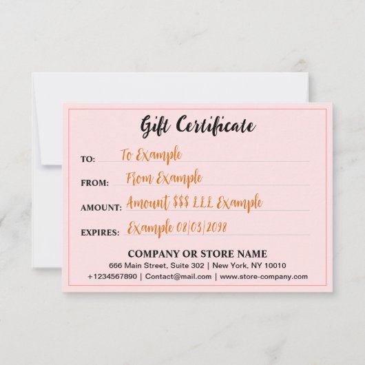 Mooi rood cadeaubon (Modern Brand Logo) (Achterkant)