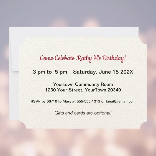 Mooi Rood en Goud Helenium Verjaardagsfeest Kaart