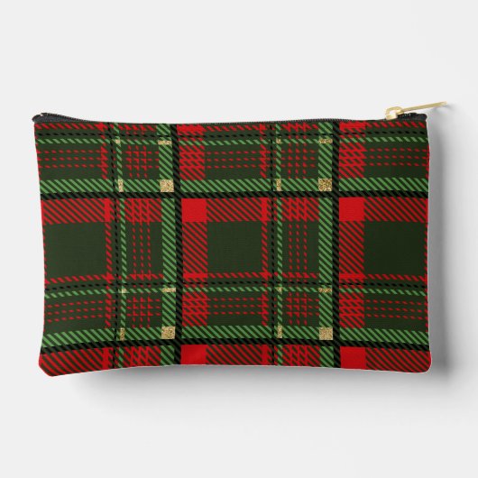 Mooi rood en groen geruite patroon etui (Achterkant)