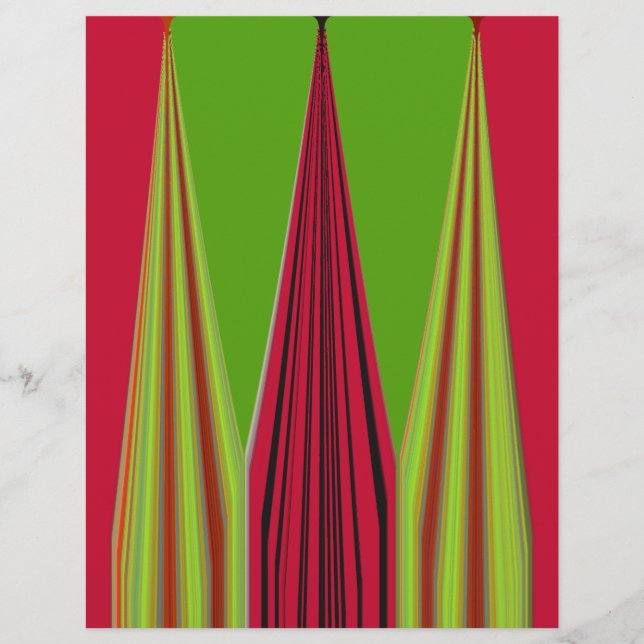 Mooi rood geel groen fractal art design (Voorkant)