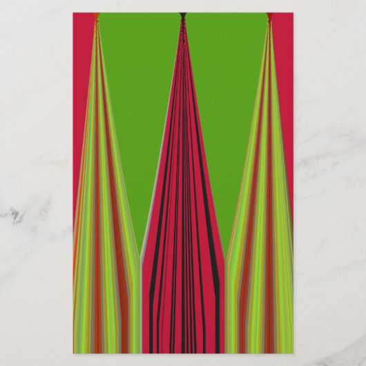 Mooi rood geel groen fractal art design briefpapier (Voorkant)