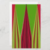 Mooi rood geel groen fractal art design briefpapier (Voorkant / Achterkant)