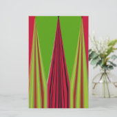 Mooi rood geel groen fractal art design briefpapier (Staand voorkant)