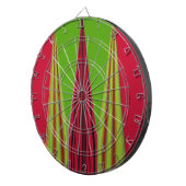 Mooi rood geel groen fractal art design dartbord (Voorkant Rechts)