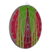 Mooi rood geel groen fractal art design dartbord (Voorkant Links)