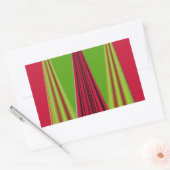 Mooi rood geel groen fractal art design rechthoekige sticker (Envelop)