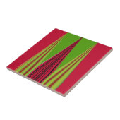 Mooi rood geel groen fractal art design tegeltje (Zijkant)