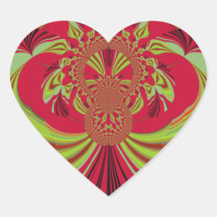 Mooi rood geel ontwerp. Inspiratie vector co Hart Sticker