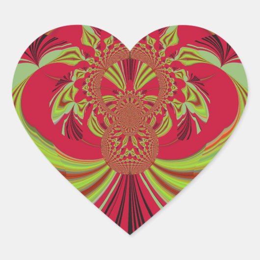 Mooi rood geel ontwerp. Inspiratie vector co Hart Sticker (Voorkant)