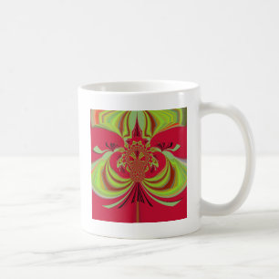 Mooi rood geel ontwerp. Inspiratie vector co Koffiemok