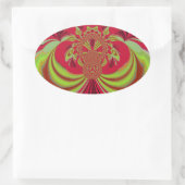 Mooi rood geel ontwerp. Inspiratie vector co Ovale Sticker (Tas)