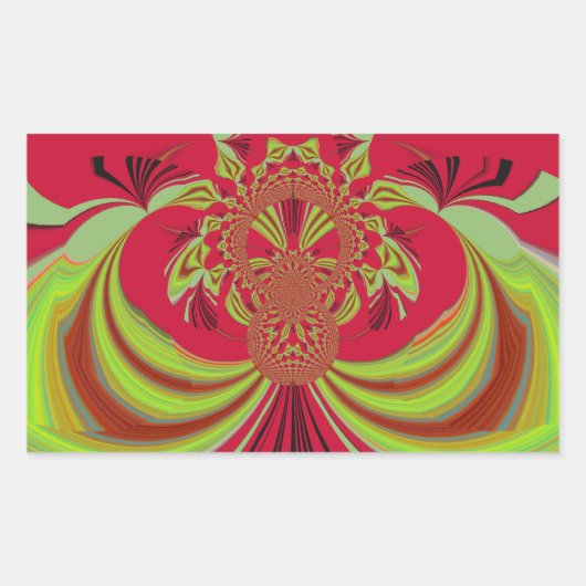 Mooi rood geel ontwerp. Inspiratie vector co Rechthoekige Sticker (Voorkant)