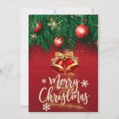 Mooi Rood Goud Kerstgroet Feestdagenkaart (Voorkant)