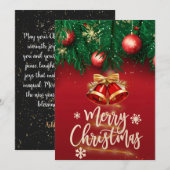 Mooi Rood Goud Kerstgroet Feestdagenkaart (Voorkant / Achterkant)