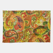 Mooi rood groen paisley Floral Pattern Theedoek (Horizontaal)