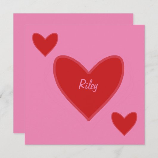 Mooi rood hart Valentijnsdag kaart (Voorkant / Achterkant)