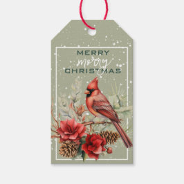 Mooi rood kardinaal kerstcadeau Label Cadeaulabel
