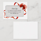 Mooi rood lint dank u kaarten notitiekaartje (Voorkant / Achterkant)