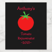 Mooi Rood op Zwarte Tomaat Home Wijn Etiket (Enkel label)