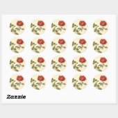 Mooi  Rood Rose Antiek Botanisch Ronde Sticker (Vel)